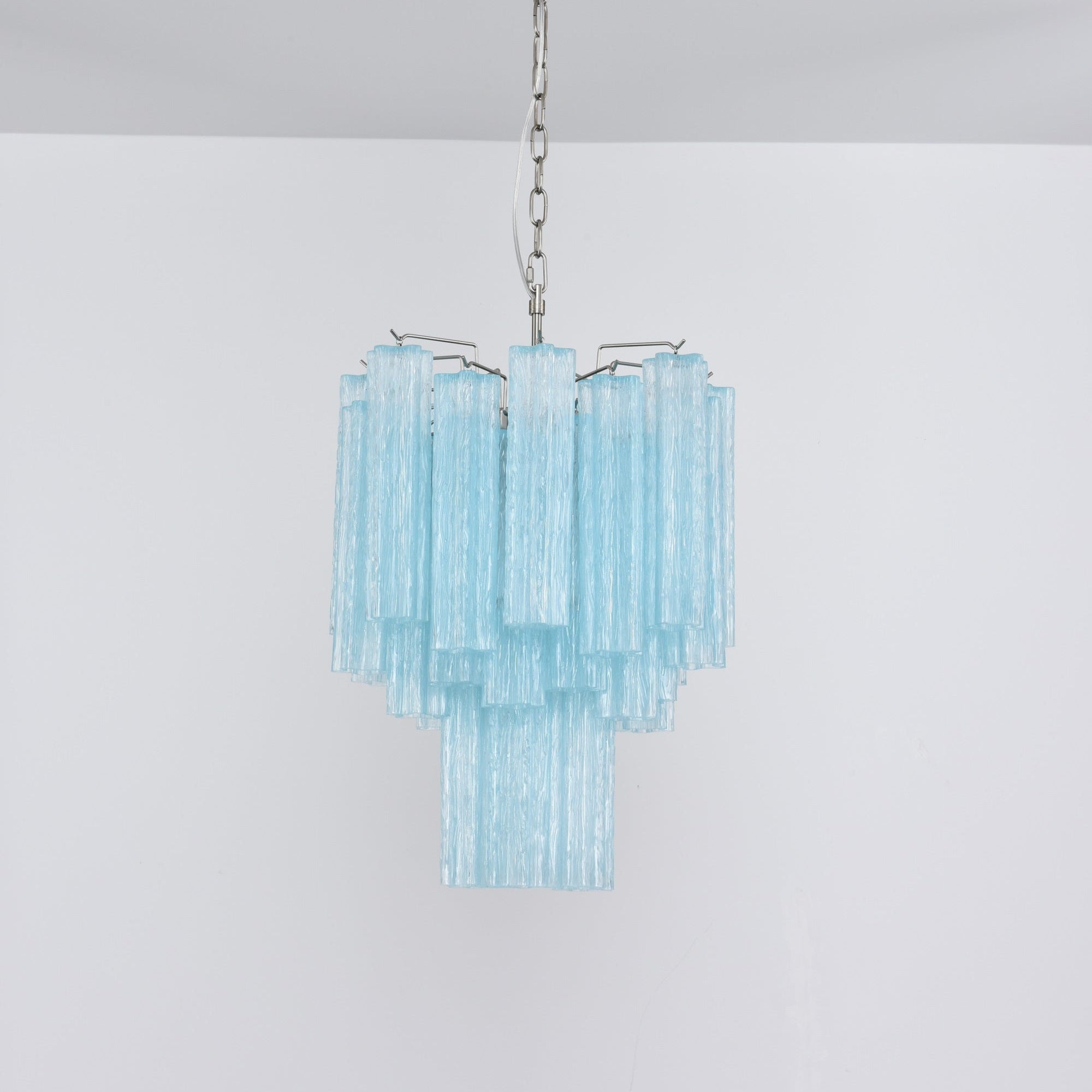 Celys Chandelier Azzura Murano Glass Tube Coastal-Neutral Decor