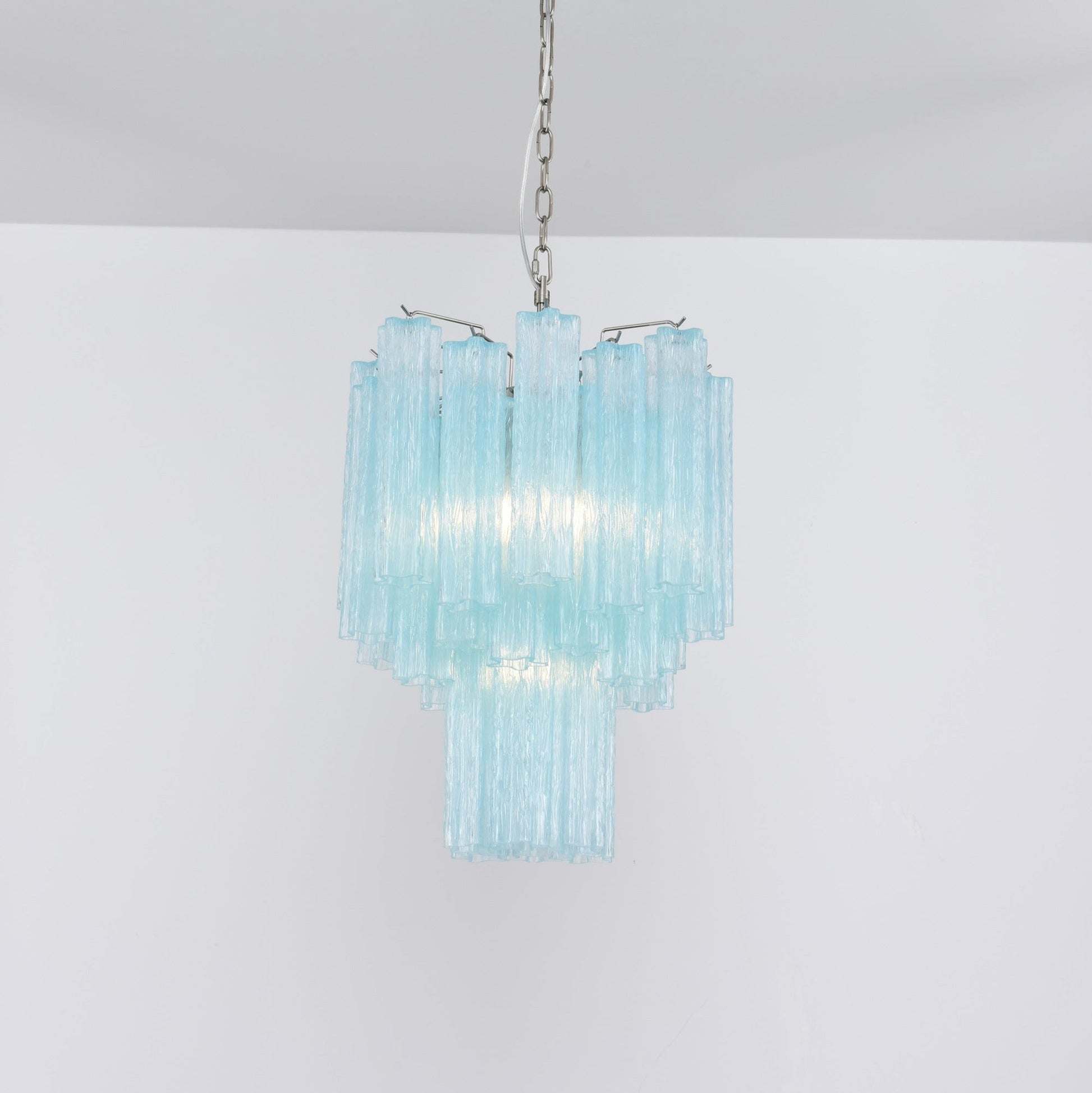 Celys Chandelier Azzura Murano Glass Tube Coastal-Neutral Decor