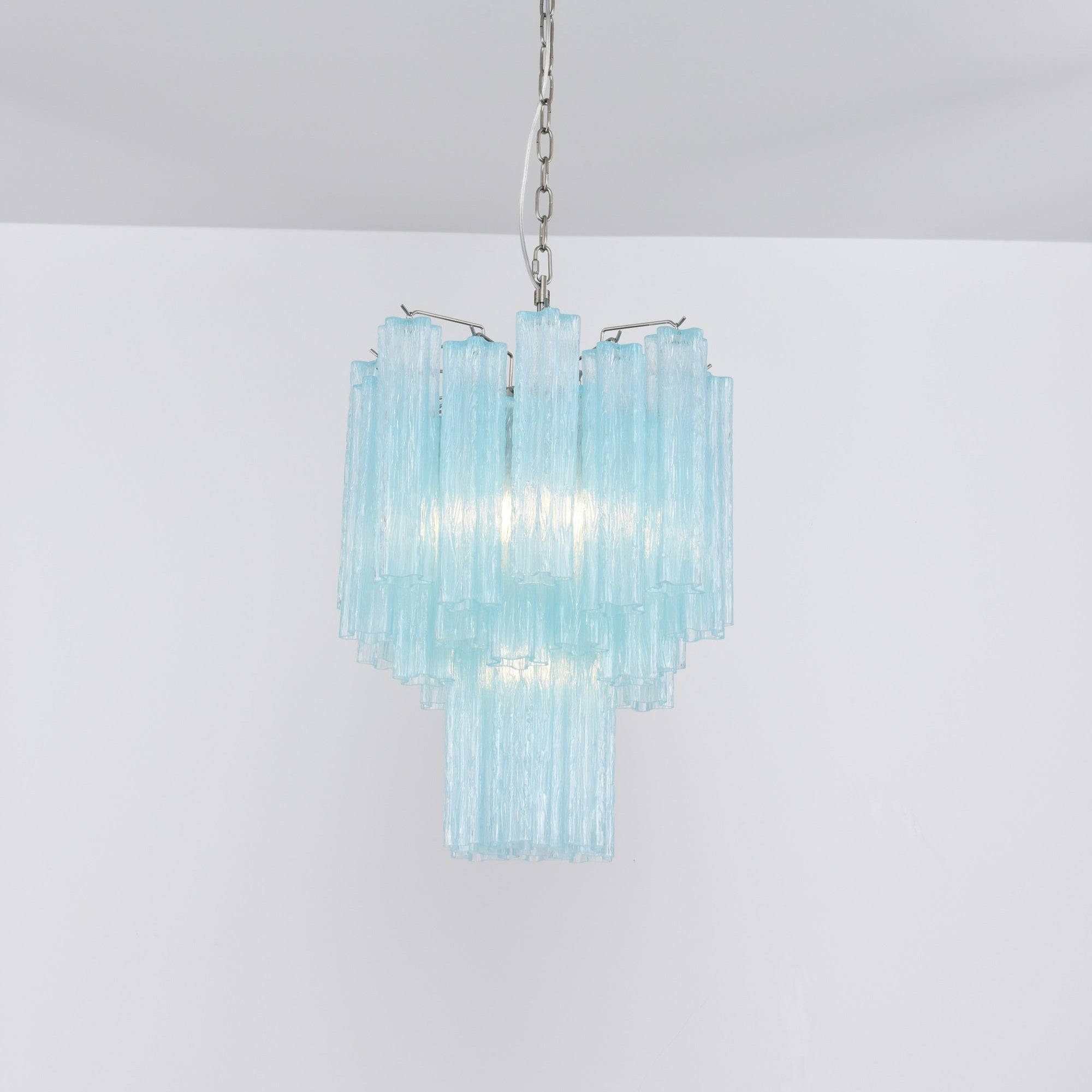 Celys Chandelier Azzura Murano Glass Tube Coastal-Neutral Decor