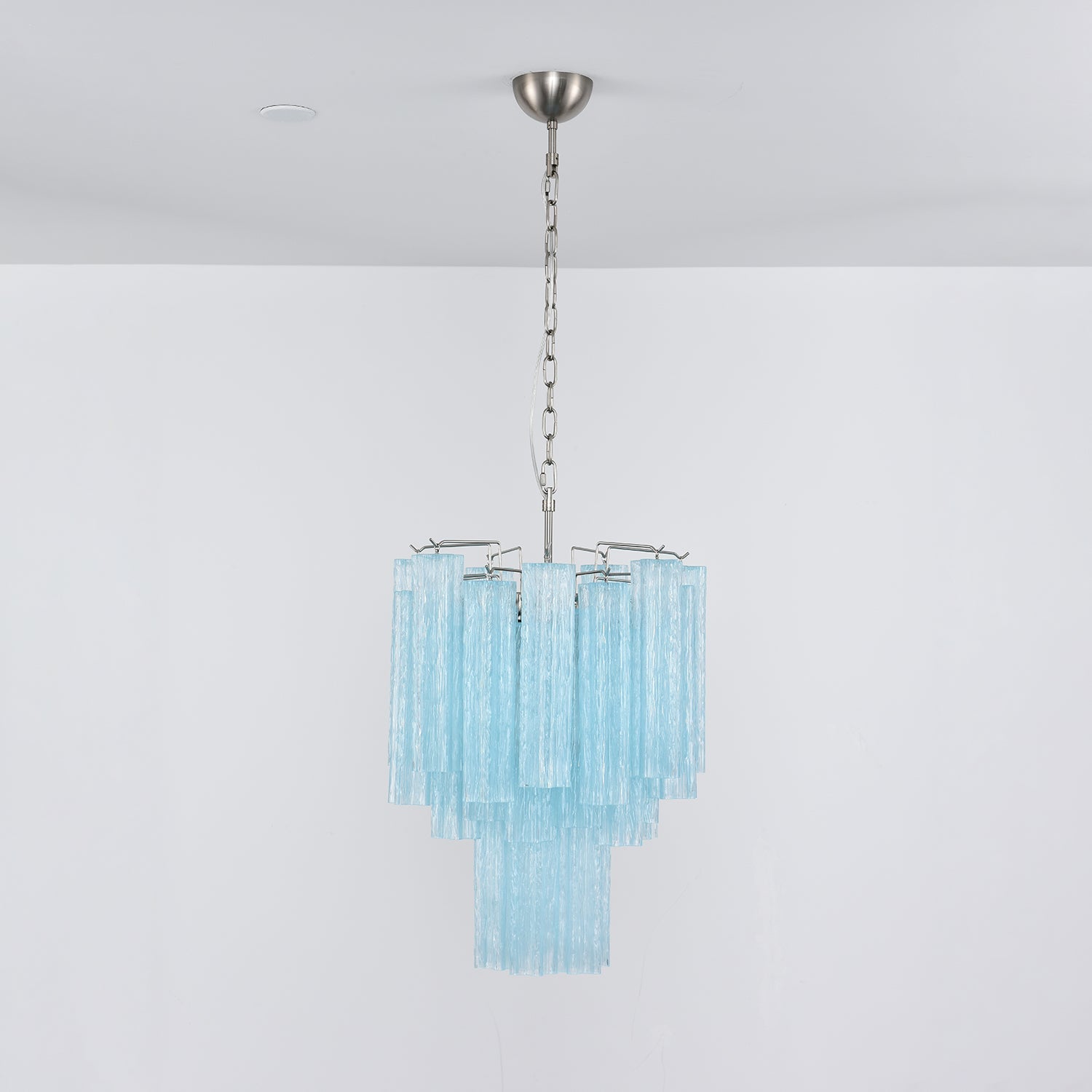 Celys Chandelier Azzura Murano Glass Tube Coastal-Neutral Decor