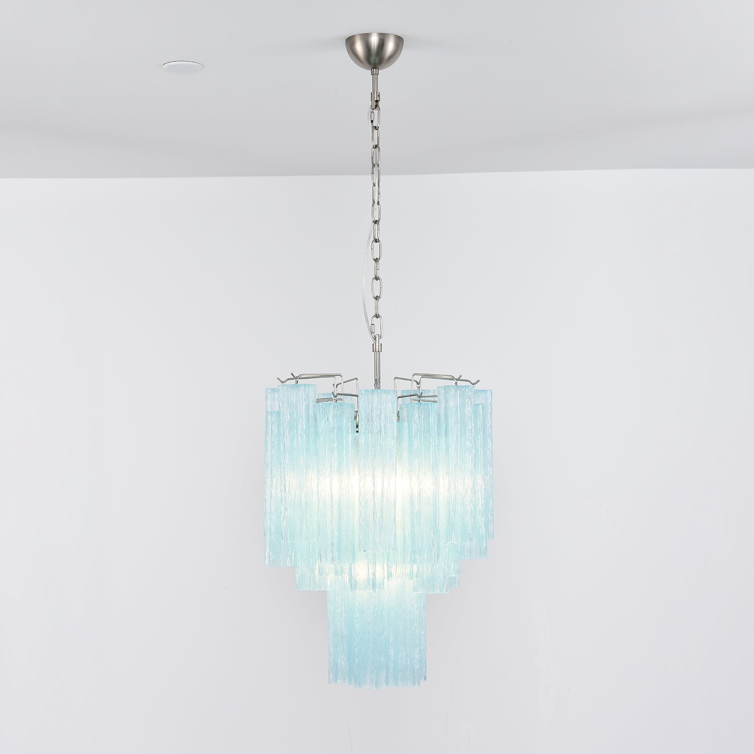 Celys Chandelier Azzura Murano Glass Tube Coastal-Neutral Decor