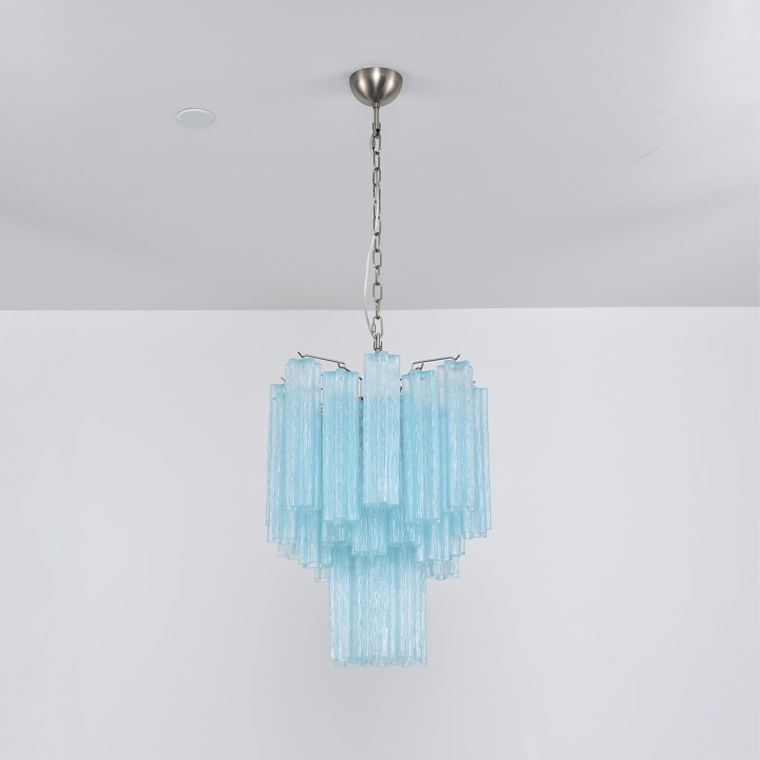 Celys Chandelier Azzura Murano Glass Tube Coastal-Neutral Decor