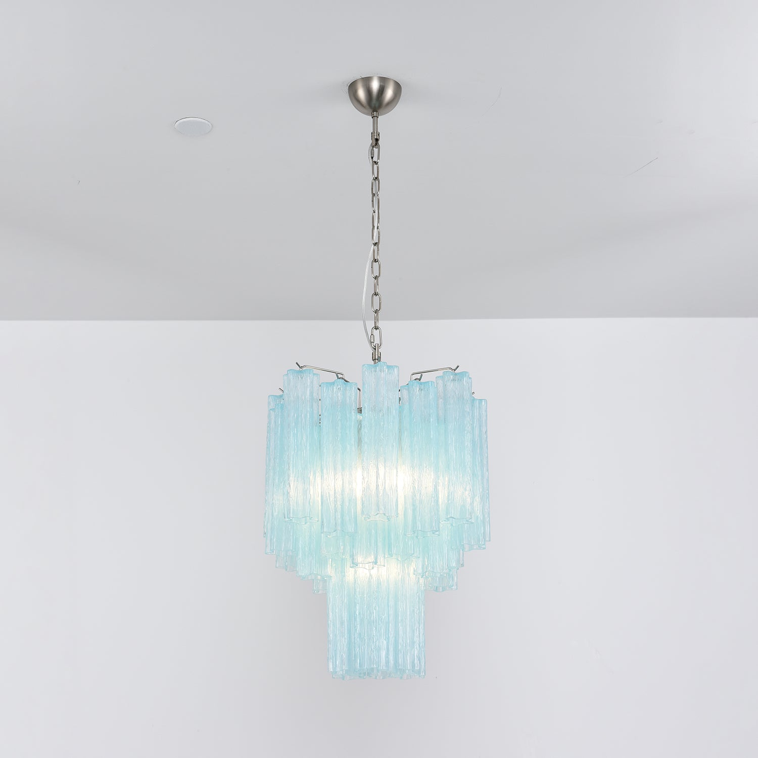 Celys Chandelier Azzura Murano Glass Tube Coastal-Neutral Decor