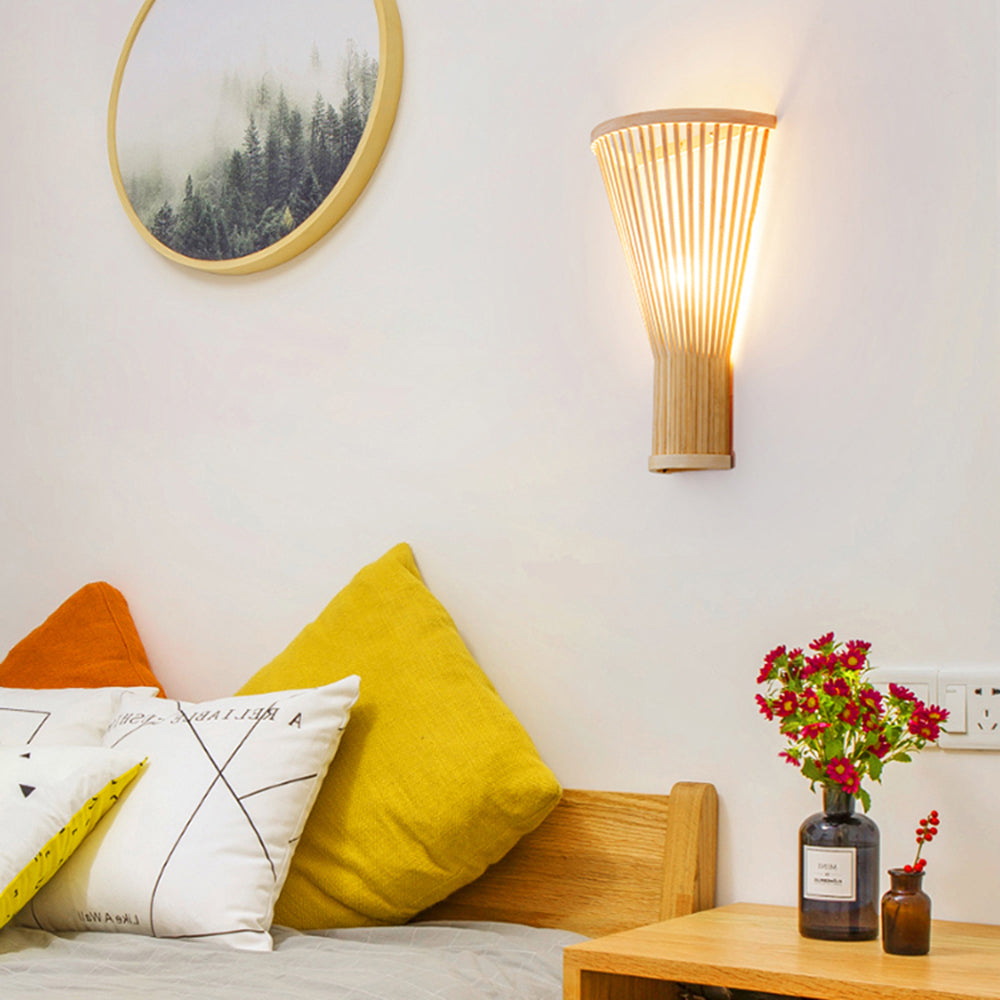 Muto Led Wall Mounted Bedside Lamp, Rattan/Acrylic, Bedroom - Neutral Decor