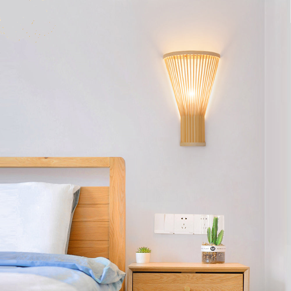 Muto Led Wall Mounted Bedside Lamp, Rattan/Acrylic, Bedroom - Neutral Decor