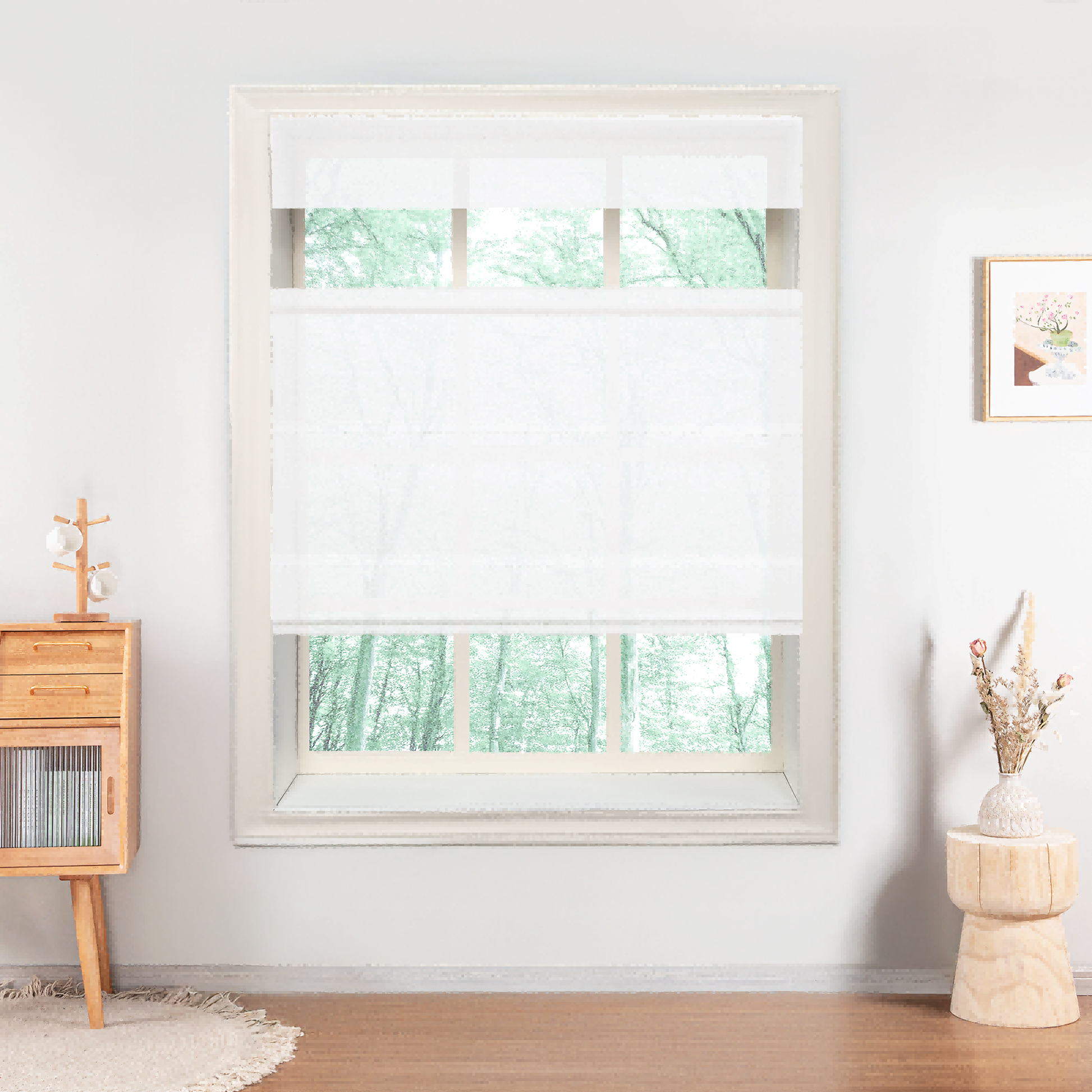 Belgian Flax Linen Roman Shades & Blinds | Top Down Bottom Up-Neutral Decor