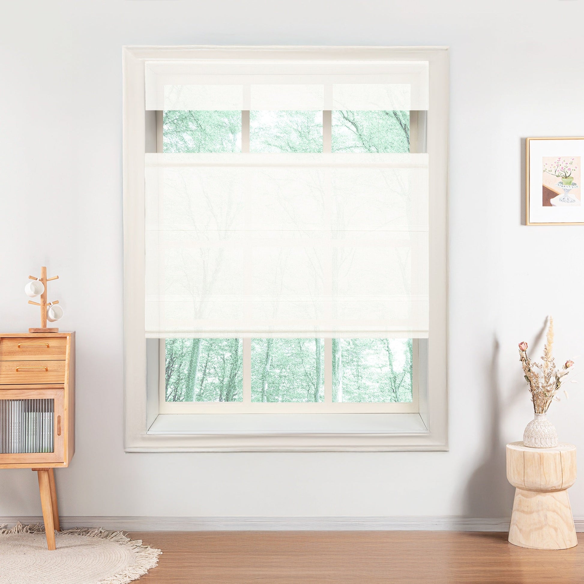 Belgian Flax Linen Roman Shades & Blinds | Top Down Bottom Up-Neutral Decor