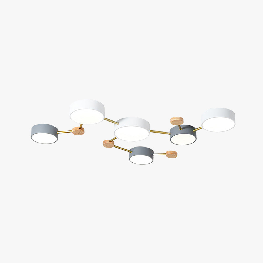 Arisha Modern LED Ceiling Light Acrylic Log Living Room Bedroom White Grey - Neutral Decor