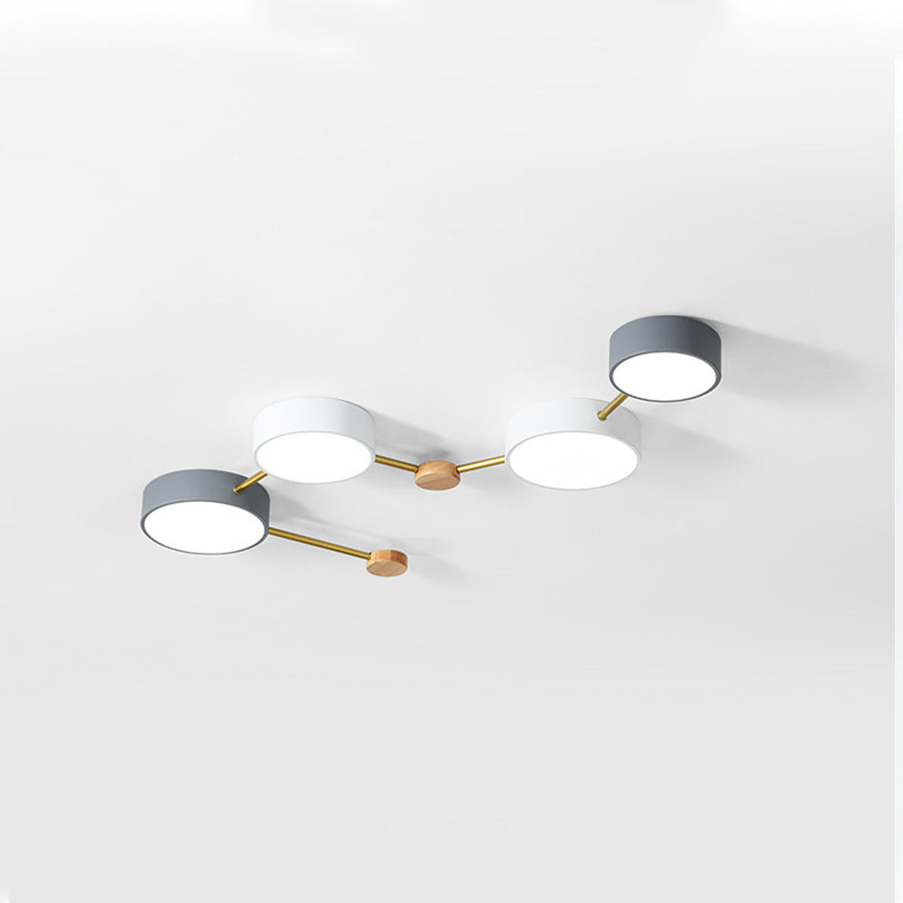 Arisha Modern LED Ceiling Light Acrylic Log Living Room Bedroom White Grey - Neutral Decor