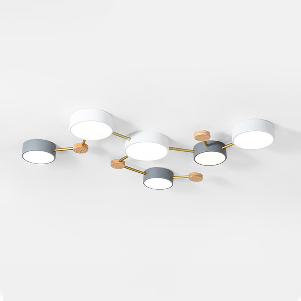 Arisha Modern LED Ceiling Light Acrylic Log Living Room Bedroom White Grey - Neutral Decor