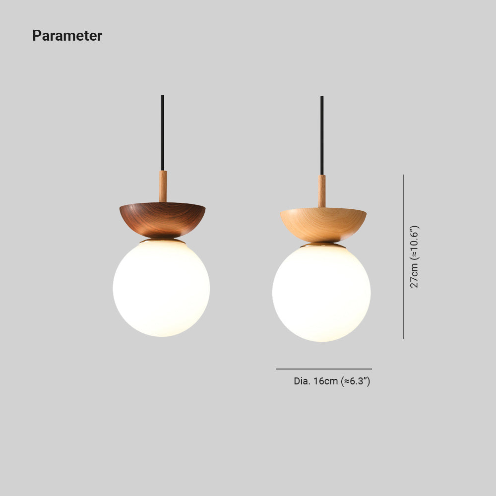 Valentina Nordic Japanese Glob LED Ceiling/Pendant Light Metal Glass Bedroom, Burlywood - Neutral Decor