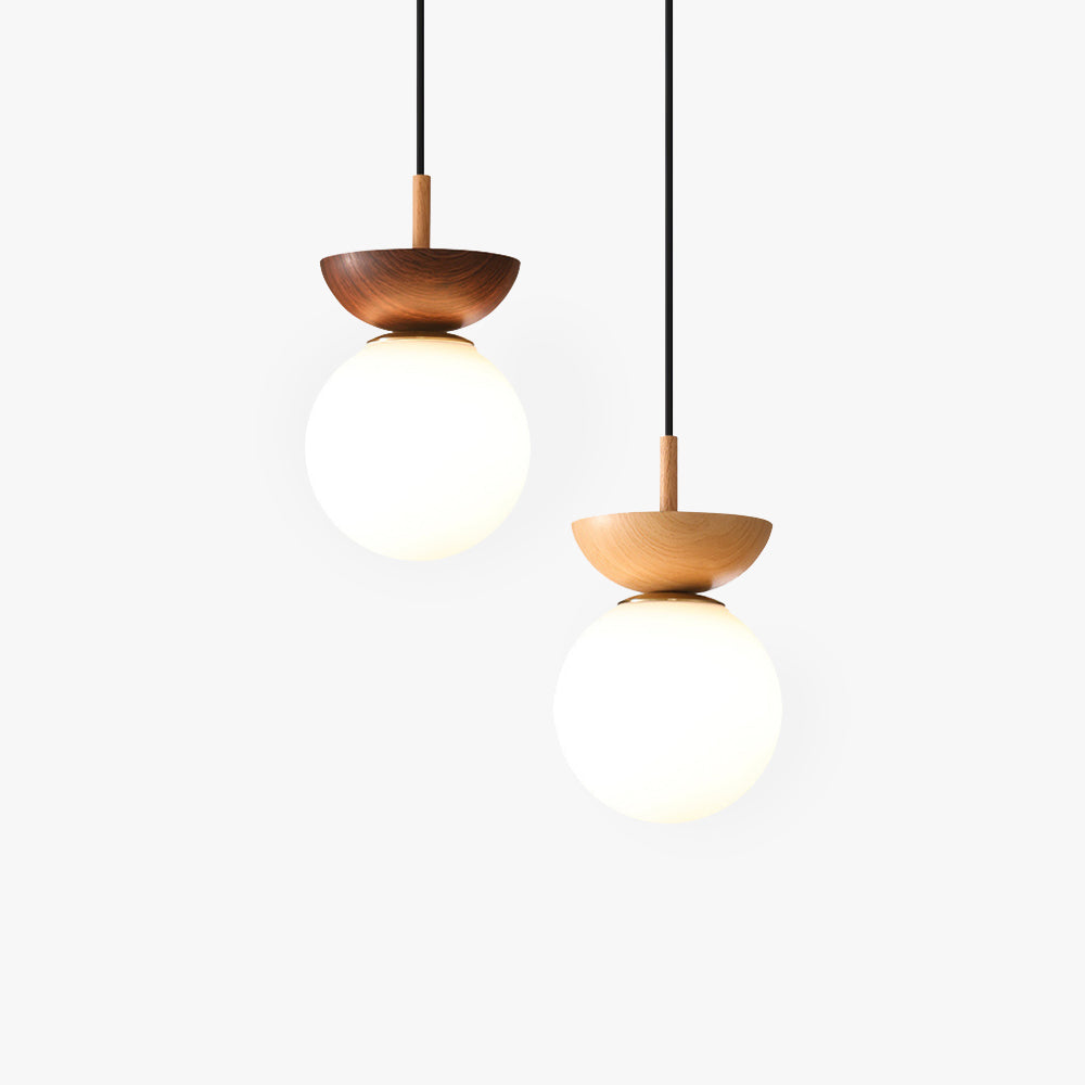 Valentina Nordic Japanese Glob LED Ceiling/Pendant Light Metal Glass Bedroom, Burlywood - Neutral Decor