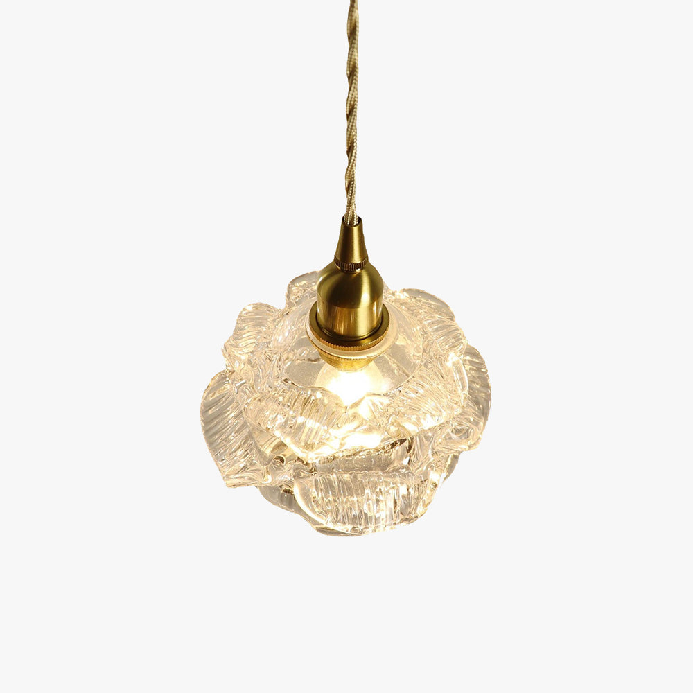 Valentina Romantic Retro Rose Pendant Light Clear Glass Bedroom - Neutral Decor