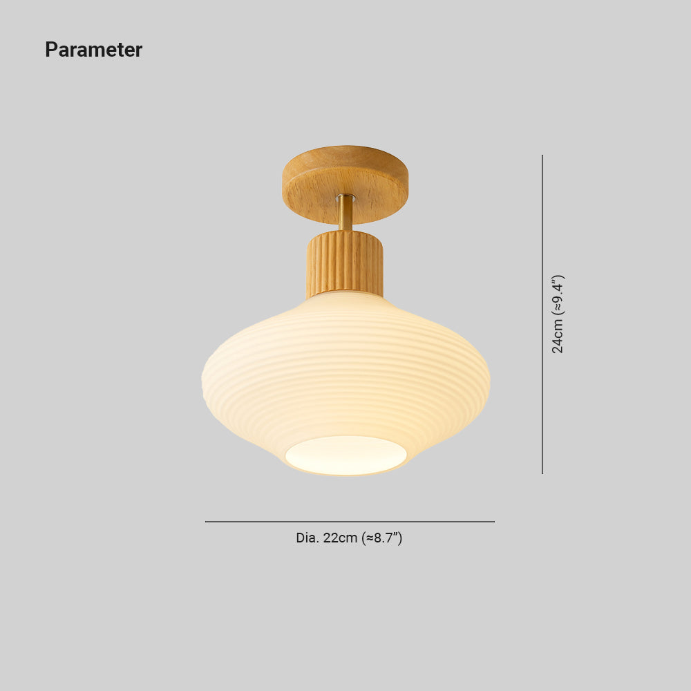 Arisha Minimalist Flush Mount Ceiling Light Wood/Walnut Hallway - Neutral Decor