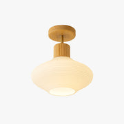 Arisha Minimalist Flush Mount Ceiling Light Wood/Walnut Hallway - Neutral Decor