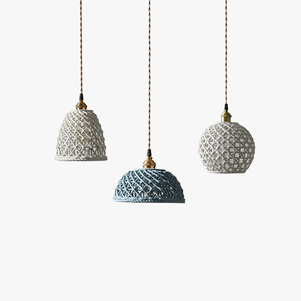 Valentina Modern LED Pendant Light Metal Blue White Bedroom/Kitchen - Neutral Decor