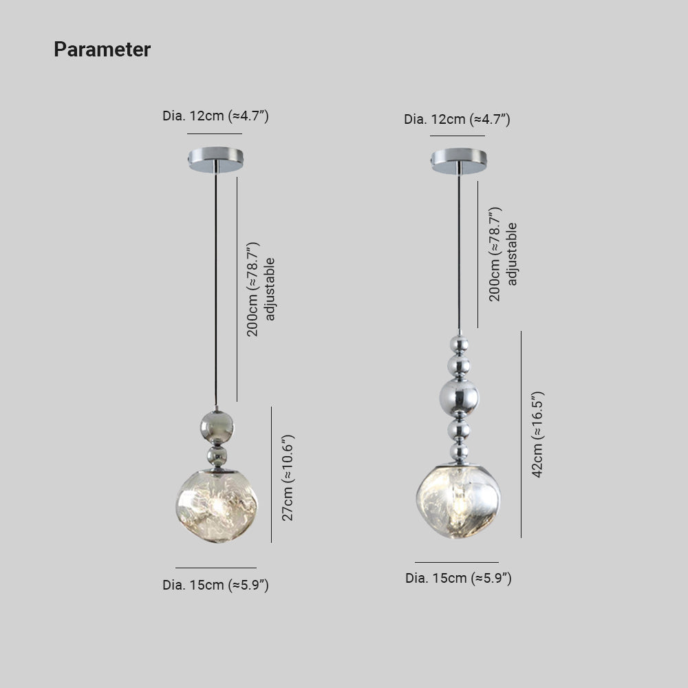 Valentina Retro LED Pendant Light Chrome Metal/Acrylic Bedroom - Neutral Decor