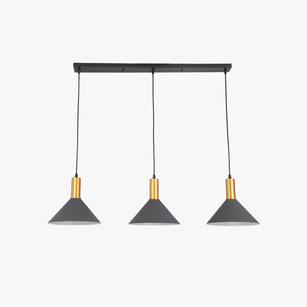 Arisha Modern Minimalist Conic Industrial Cluster Pendant Light, Blue, Metal - Neutral Decor