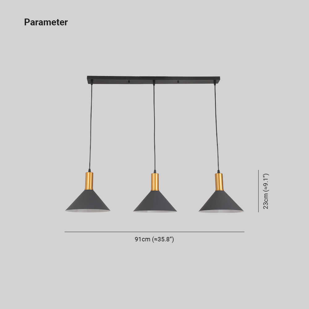 Arisha Modern Minimalist Conic Industrial Cluster Pendant Light, Blue, Metal - Neutral Decor