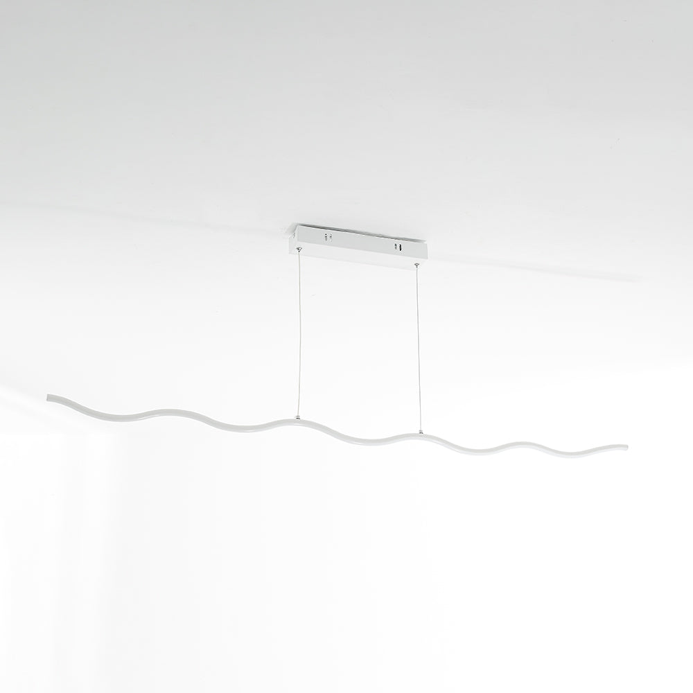 Arisha Wave Linear Pendant Light, Black/White - Neutral Decor