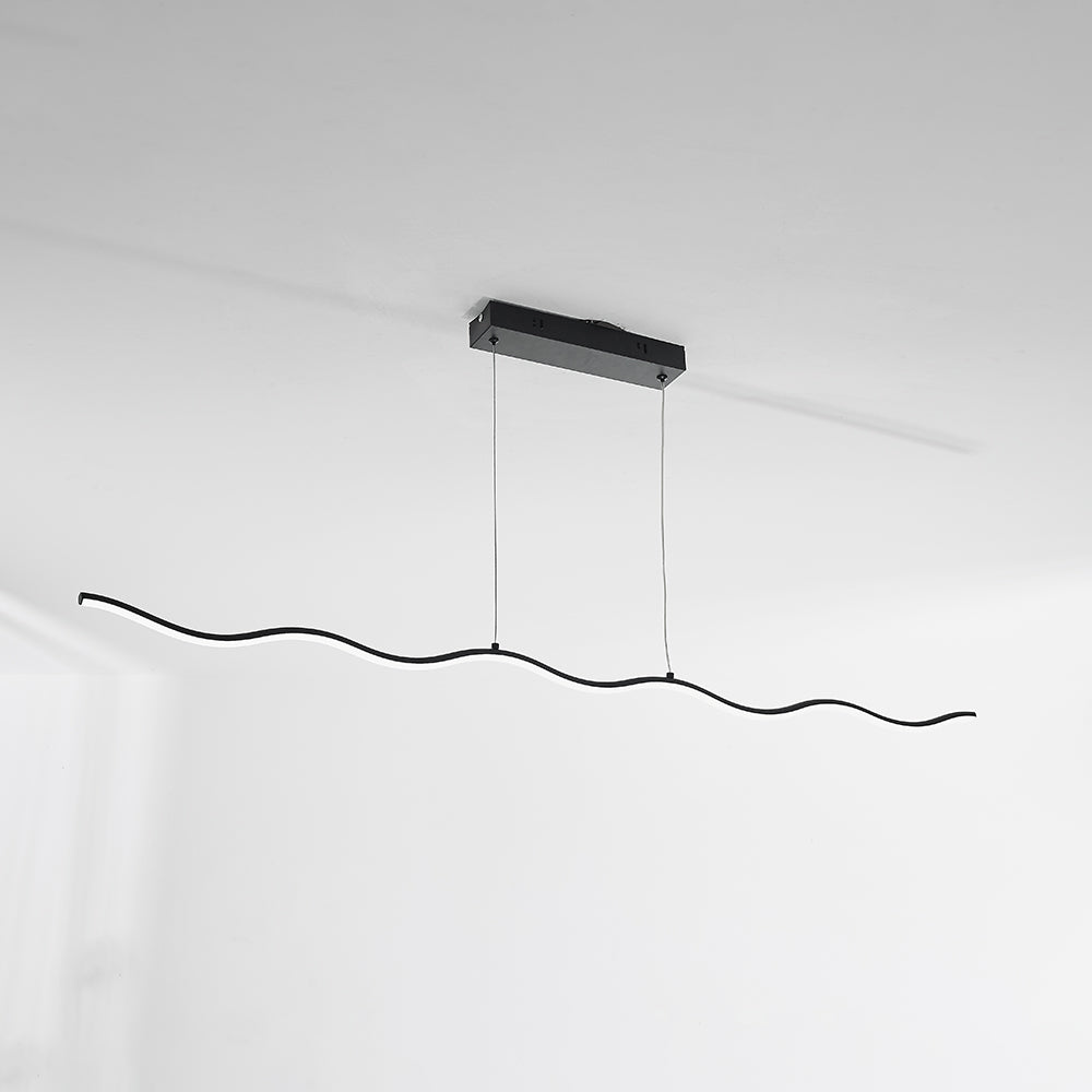 Arisha Wave Linear Pendant Light, Black/White - Neutral Decor