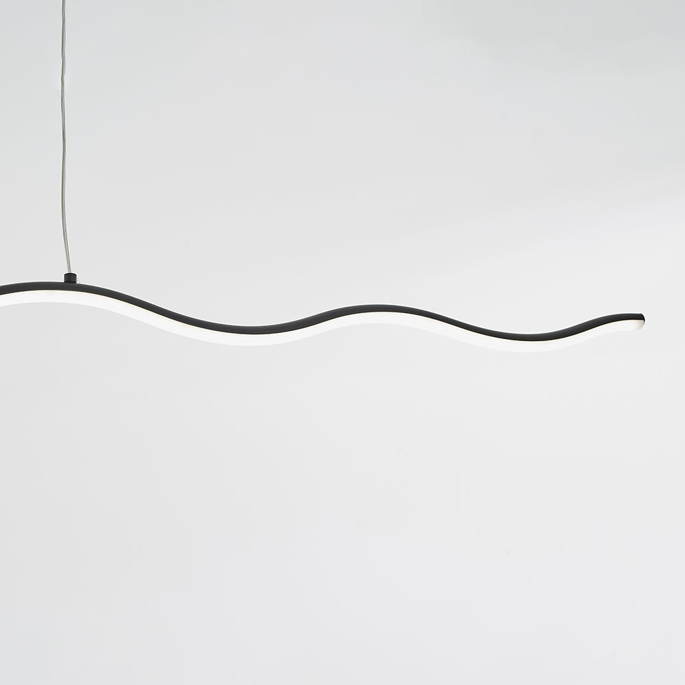 Arisha Wave Linear Pendant Light, Black/White - Neutral Decor