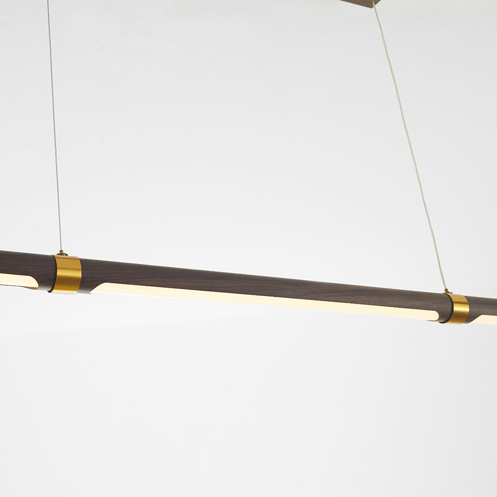 Muto Modern Minimalist Pendant Light, Metal Water Transfer Wood - Neutral Decor