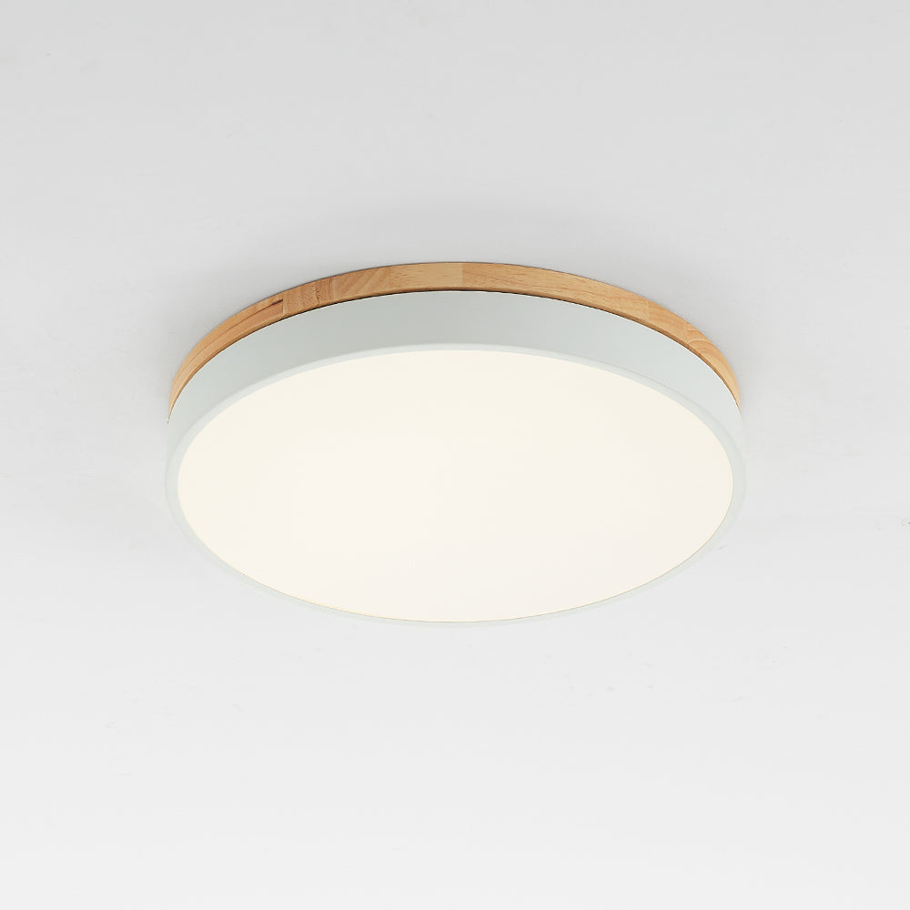 Aria Nordic LED Round Flush Mount Ceiling Light Wood Color - Neutral Decor