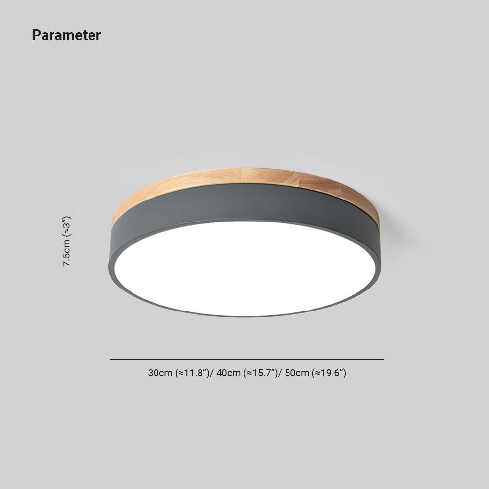 Aria Nordic LED Round Flush Mount Ceiling Light Wood Color - Neutral Decor