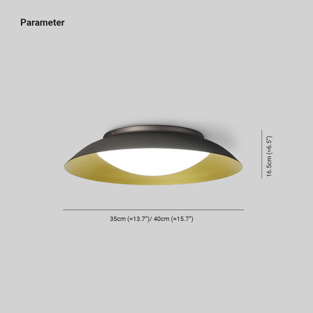 Arisha Round Metal Flush Mount Ceiling Light, Brass - Neutral Decor