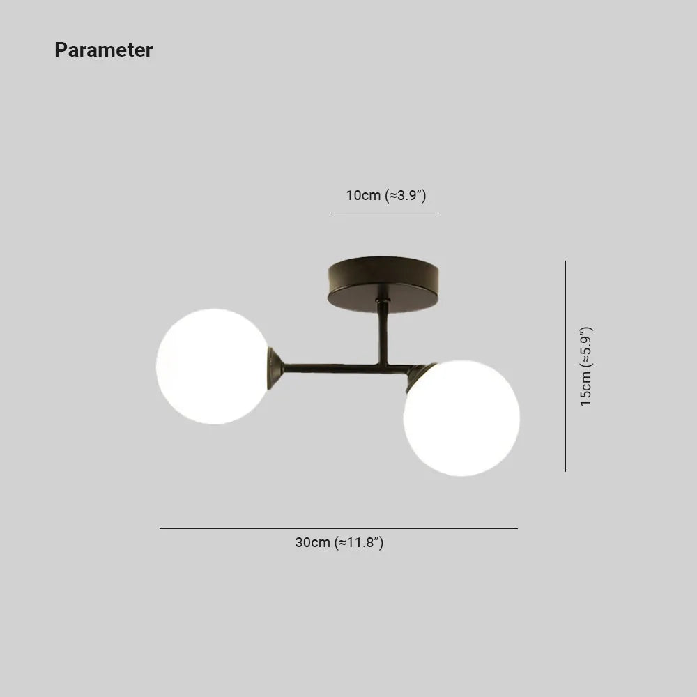 Valentina Semi-Flush Mount Ceiling Light, 2 Color - Neutral Decor