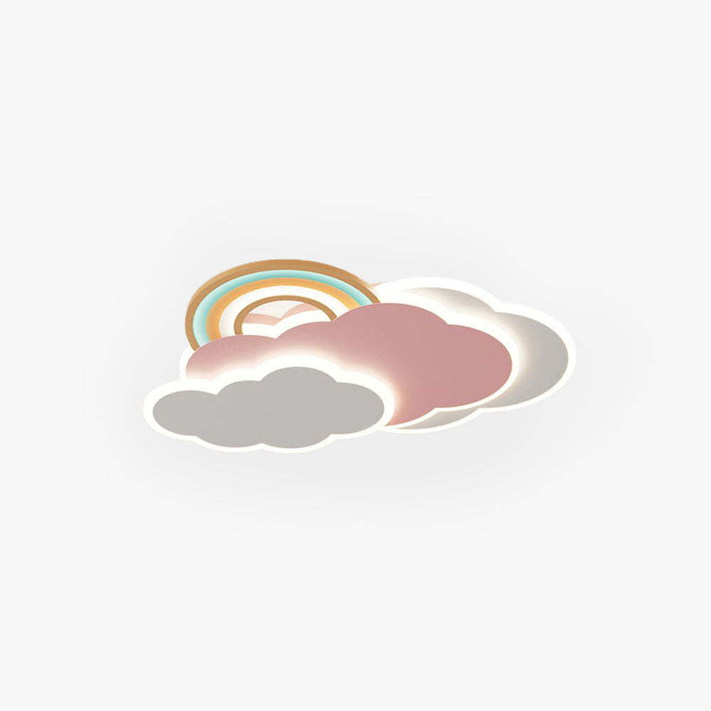 Aria Modern Cloud/Rainbow Flush Mount Ceiling Light Pink/White - Neutral Decor