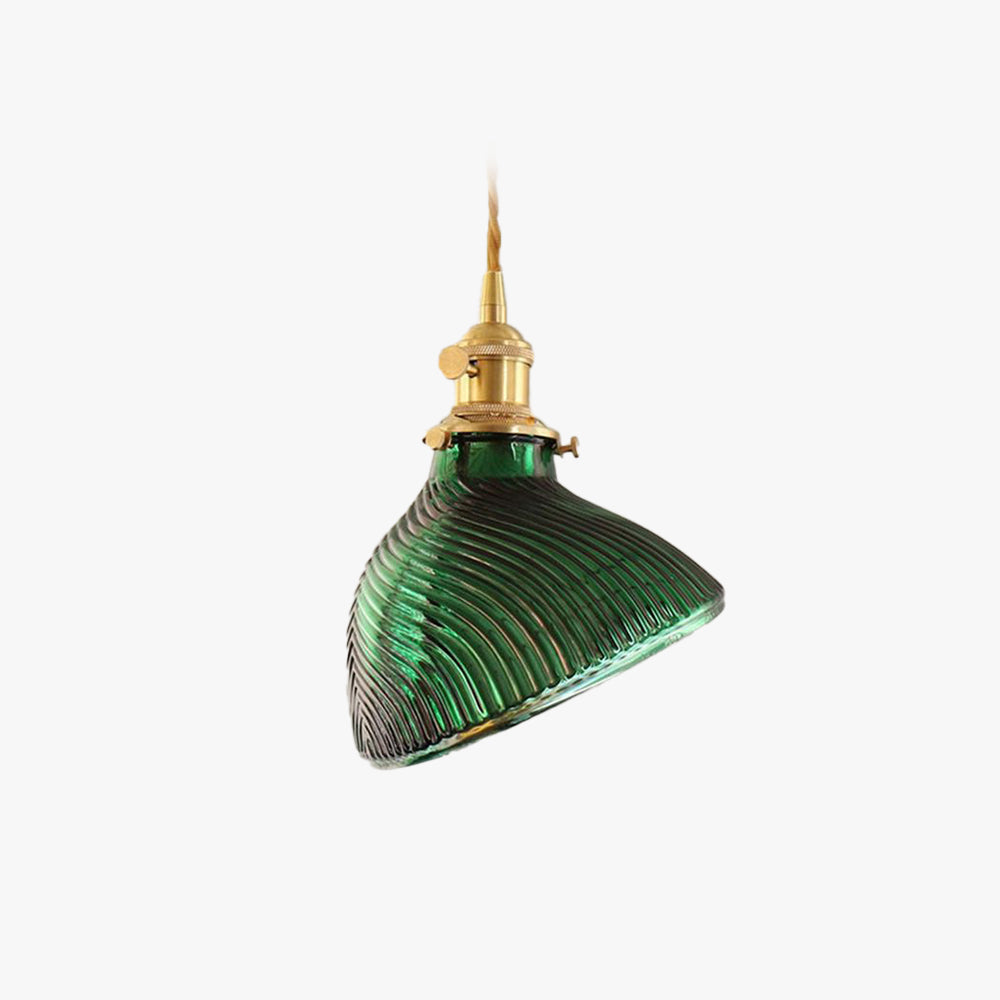 Valentina Retro LED Pendant Light Metal Green Glass Dining Room - Neutral Decor