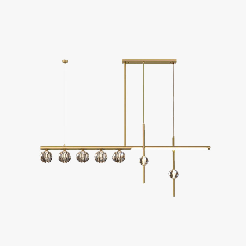 Kristy Metal & Crystal Pendant Light, Gold - Neutral Decor
