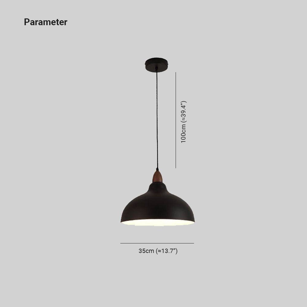Valentina Modern Bowl-shaped Metal Pendant Light, Black/White - Neutral Decor