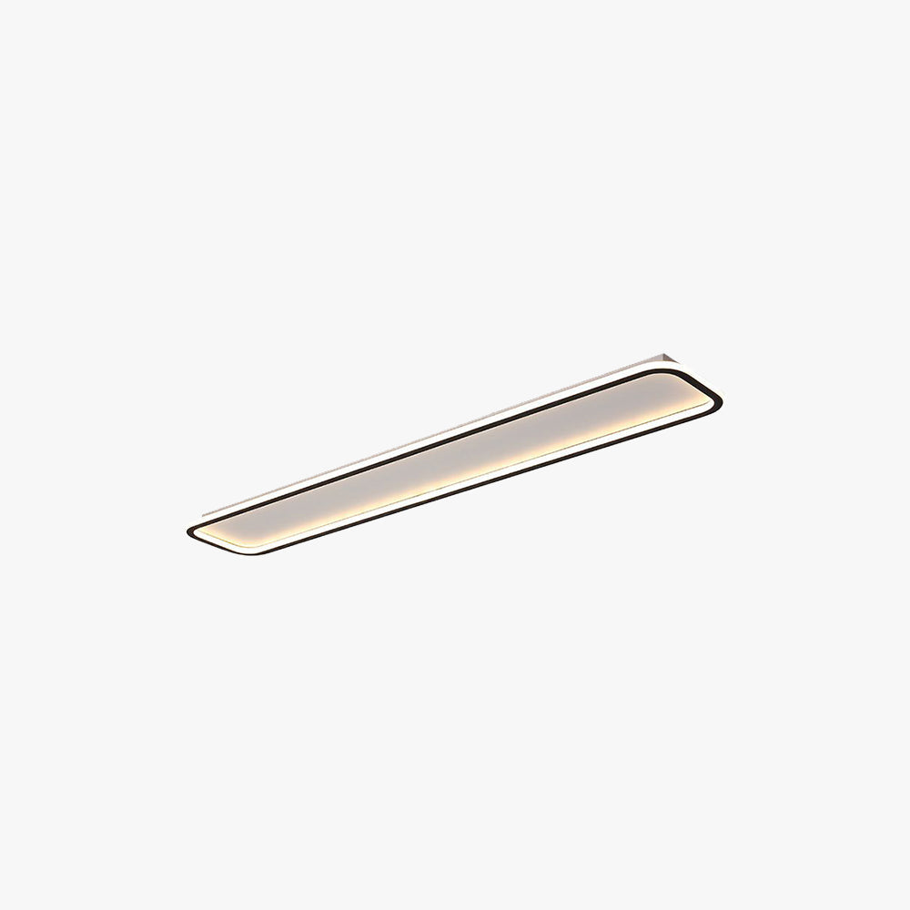 Arisha Minimalist Flush Mount Black Frame Rectangular Ceiling Light - Neutral Decor
