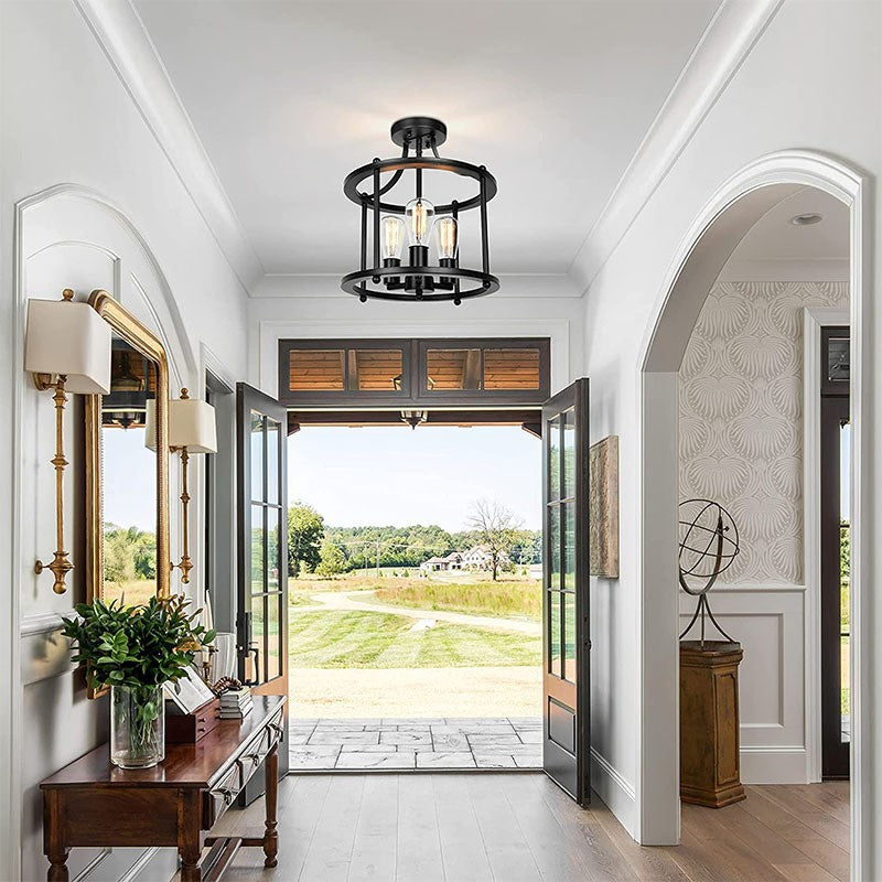 Austin Flush Mount Ceiling Light Lantern Industrial - Neutral Decor