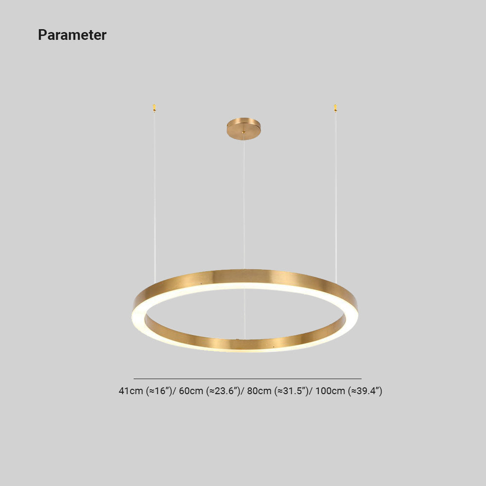 Arisha Modern Ring Metal Pendant Light, Gold - Neutral Decor