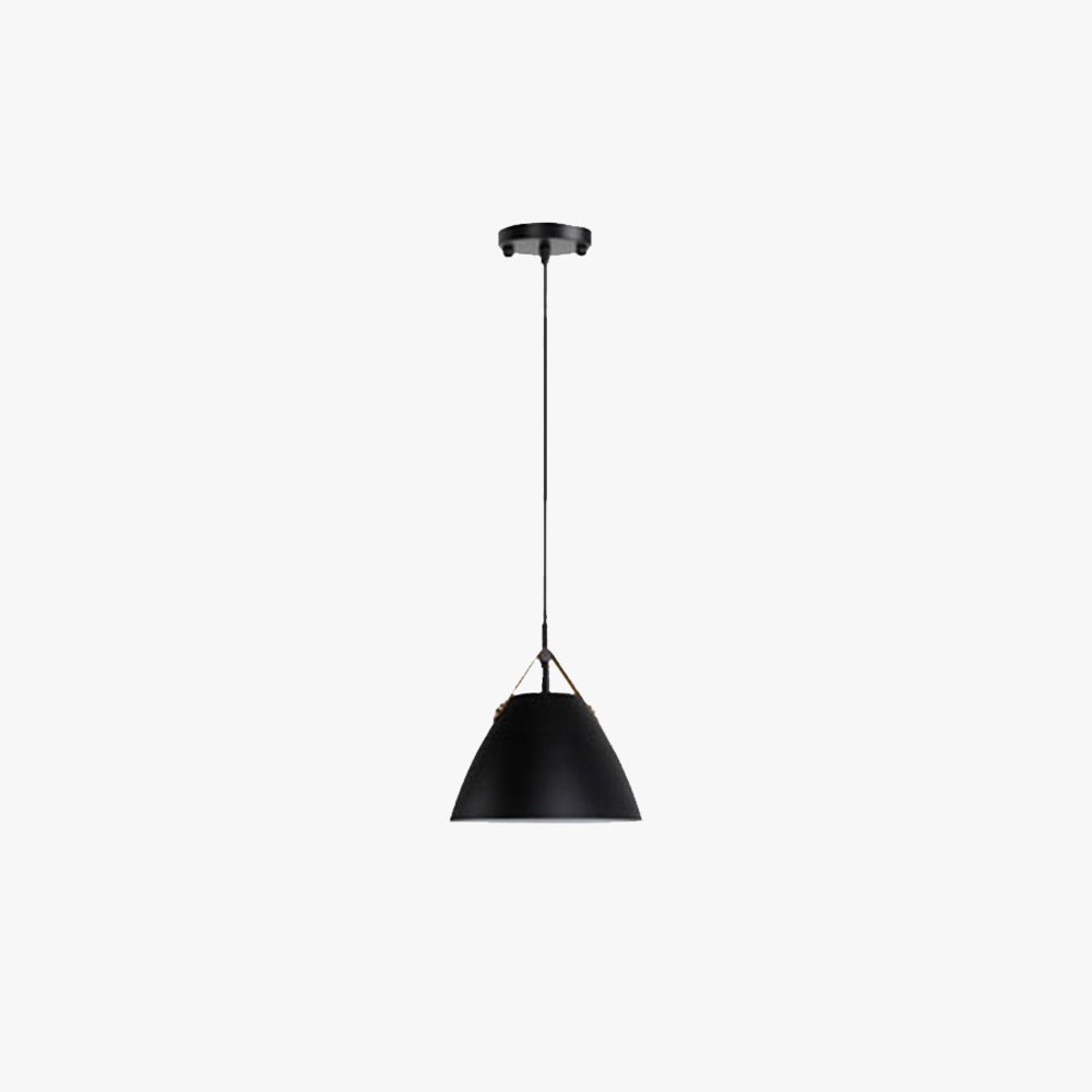 Valentina Modern Frisbee Shaped Metal Pendant Light, Black/White - Neutral Decor