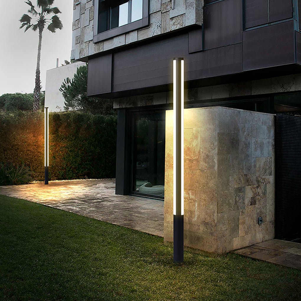 Ray Column Double Light Strip Outdoor Path Light, Black - Neutral Decor