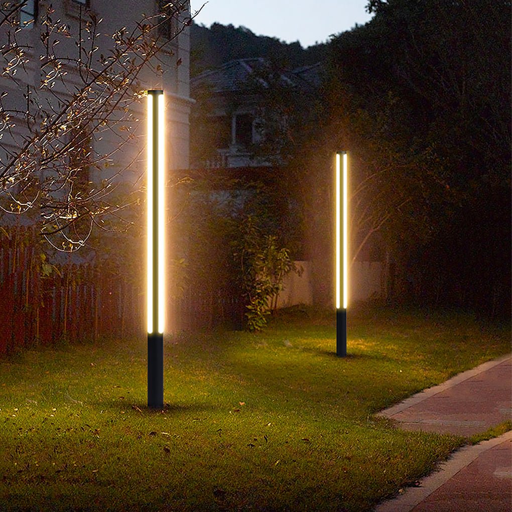 Ray Column Double Light Strip Outdoor Path Light, Black - Neutral Decor