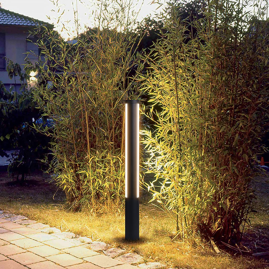 Ray Column Double Light Strip Outdoor Path Light, Black - Neutral Decor