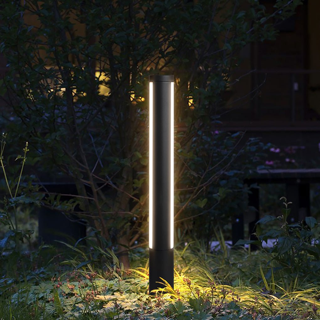 Ray Column Double Light Strip Outdoor Path Light, Black - Neutral Decor