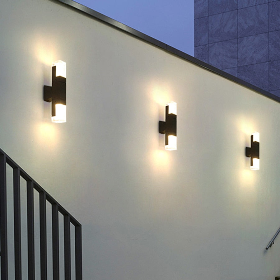 Ray Modern Rectangular Double- Head Metal Outdoor Wall Lamp - Neutral Decor