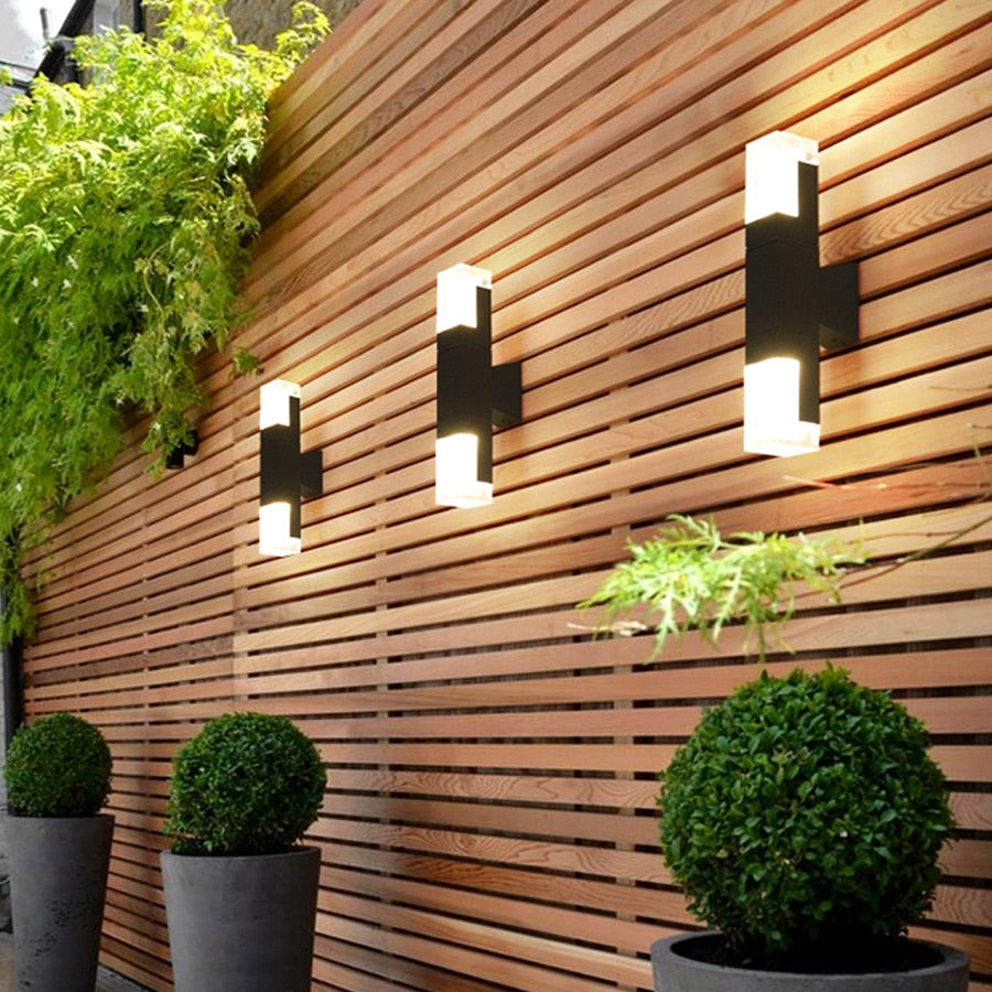 Ray Modern Rectangular Double- Head Metal Outdoor Wall Lamp - Neutral Decor