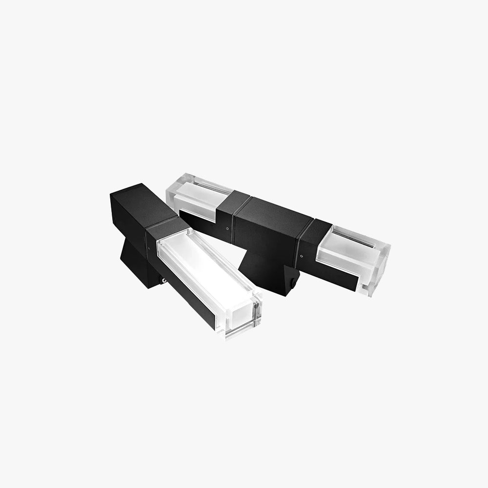 Ray Modern Rectangular Double- Head Metal Outdoor Wall Lamp - Neutral Decor