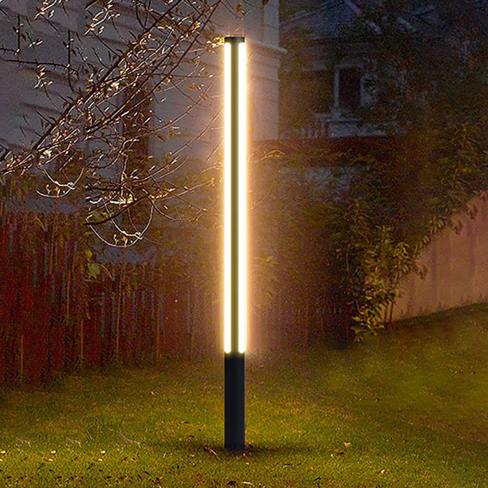 Ray Column Double Light Strip Outdoor Path Light, Black - Neutral Decor