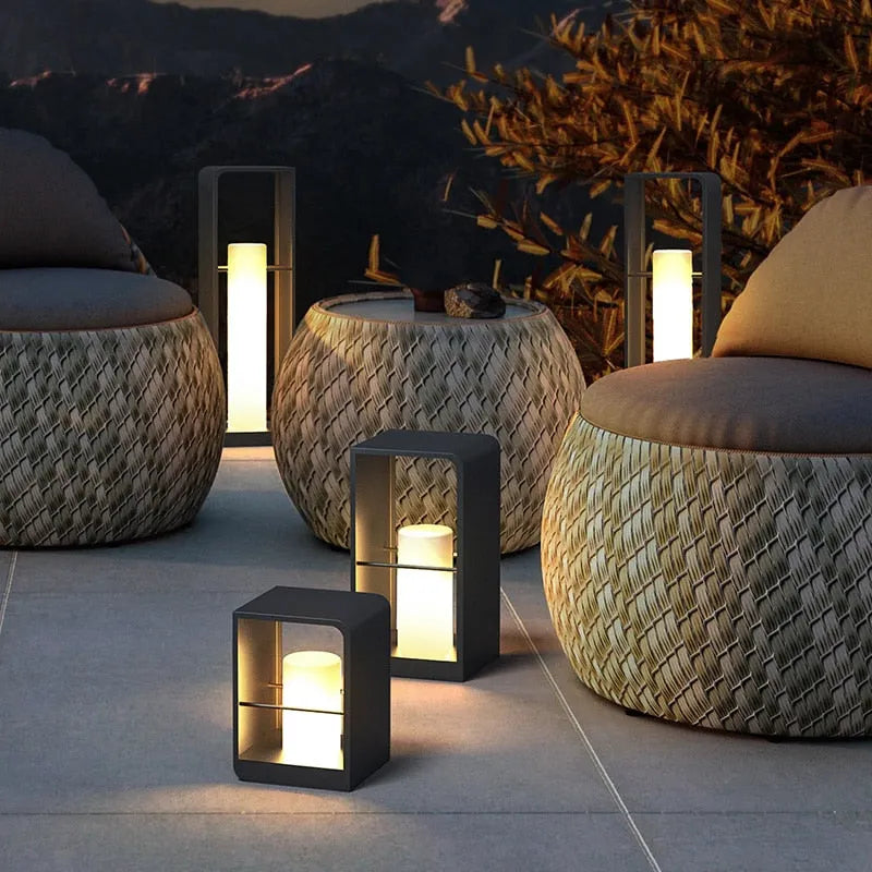 Ray Minimalist Rectangular Solar Power Outdoor Path Lighting, Black - Neutral Decor