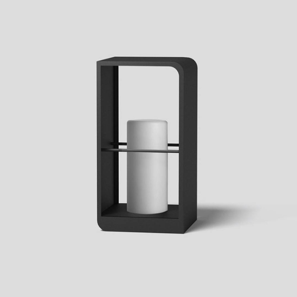 Ray Minimalist Rectangular Solar Power Outdoor Path Lighting, Black - Neutral Decor
