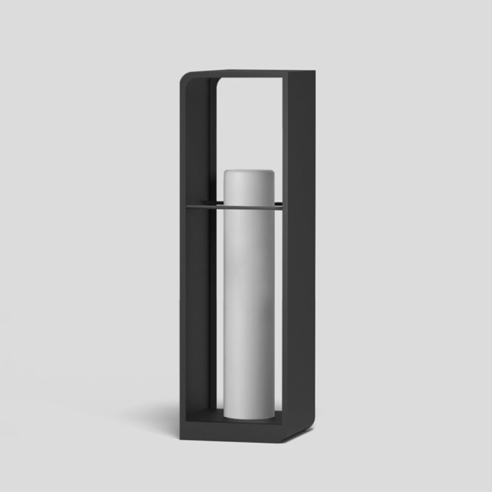 Ray Minimalist Rectangular Solar Power Outdoor Path Lighting, Black - Neutral Decor